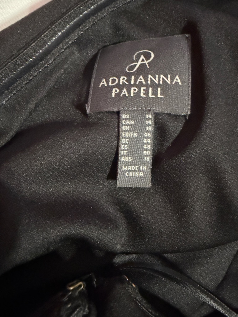 Adrianna Papell Black One-Shoulder Draped Jumper Pants / Formal Sz 14 - Picture 8 of 8